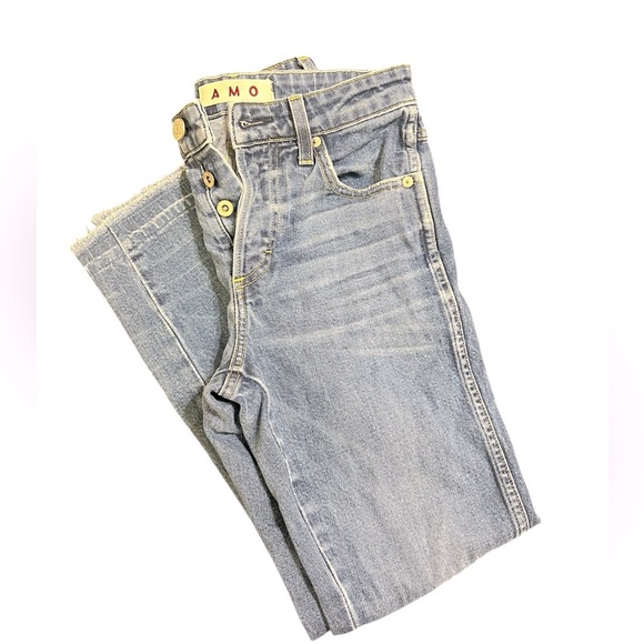 Women’s AMO Babe True Blue Jeans with Undone Hem | Size 26 - Picture 1 of 3